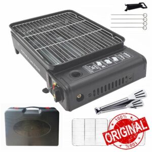 Portable Gas BBQ Camping Grill Set with 2 Grill nets - Portable Barbecues Stove