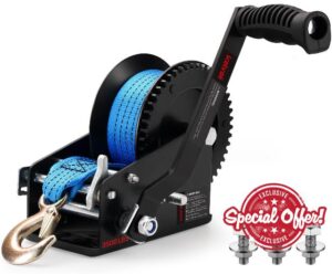 Kolvoii Boat Trailer Winch 3500lbs with 33ft(10M) Polyester Strap