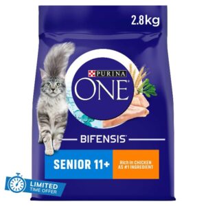 Purina ONE 11+ Dry Cat Food Rich in Chicken 2.8kg