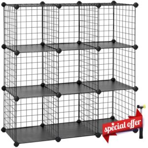 SONGMICS 9-Cube Wire Grid Storage Rack