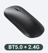 UGREEN Wireless Keyboard and Mouse Set, Bluetooth 5.0 and 2.4G Ergonomic Wireless Keyboard, Silen...