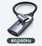 UGREEN USB C to HDMI Cable 2M(8K@60Hz), 4K@240Hz HDMI 2.1 Cable, Thunderbolt 3/4 Compatible, Type...