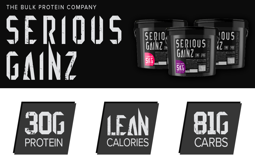 The Bulk Protein Company Serious Gainz high protein powder shake, bulking powder