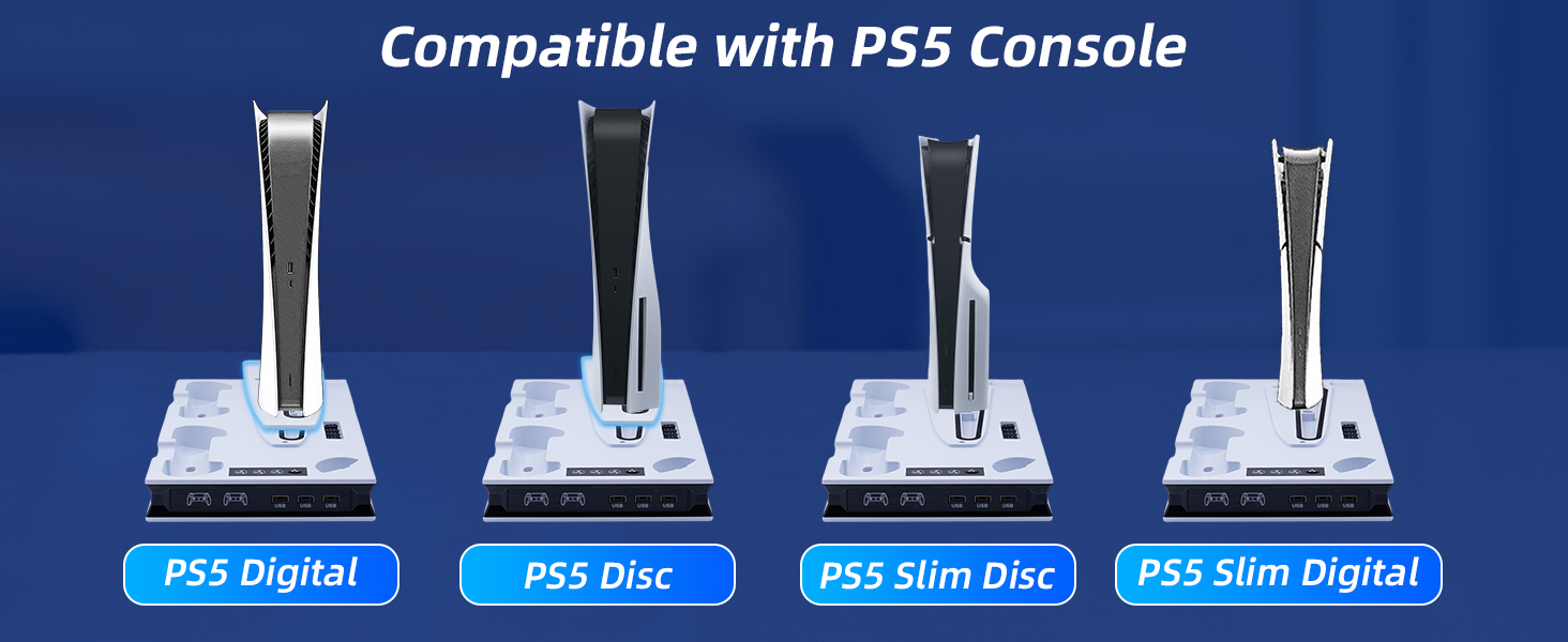 Cooling Charger Stand for New PS5 Slim