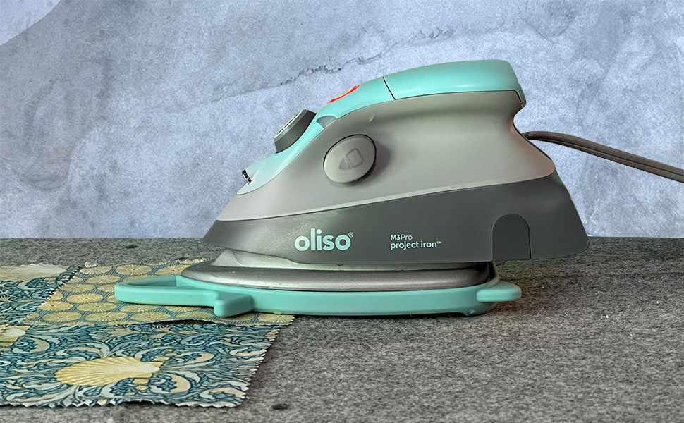 oliso M3Pro Textile Compact Fabric Project Steam Iron with Solemate Hot Iron Rest