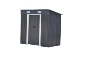 Galvanized Roof Tool Storage House Outdoor All-Weather Bike Shed 4 x 6 f
