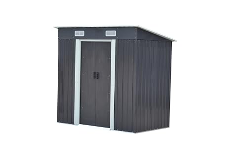 Galvanized Roof Tool Storage House Outdoor All-Weather Bike Shed 4 x 6 f