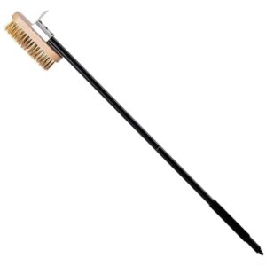 Pizza Oven Brush Brass Bristle Pizza Stone Brush With Adjustable Scraper For Ovens And Grills