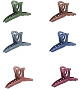 Senllori Hair Claw Clip Hair Jaw Clamp Clips 4.3 Inch Nonslip Hair Claw Strong Hold Matte Butterf...