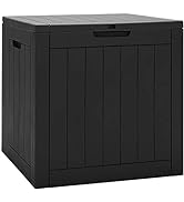COSTWAY Acacia Wood Deck Box, 120cm Garden Storage Bench with Flexible Hinges and Handle, Indoor ...