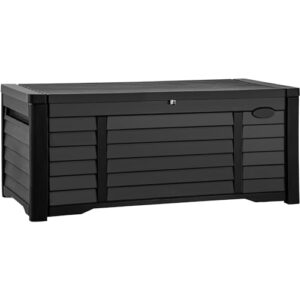 Waterproof Outdoor Storage Box Lockable Deck Boxes with Lid for Patio Garden Tools Pillows Pool Supplies