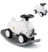 Maxmass Kids Rocking Horse, Wooden Toddlers Ride on Animal Rocker with Detachable Safety Guard, 1...