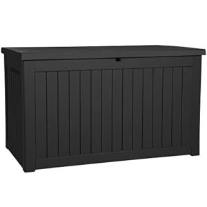 Waterproof Outdoor Storage Box Lockable Deck Boxes with Lid for Patio Garden Tools Pillows Pool Supplies