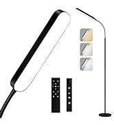 ALongDeng LED Floor Lamp with Remote, Floor Lamps for Living Room, Dimmable Floor Standing Light ...