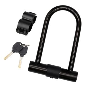 High Security U Shaped Bike Lock - 14mm Anti Theft D Shackle Alloy Steel Bicycle Lock with Mount Holder and Keys
