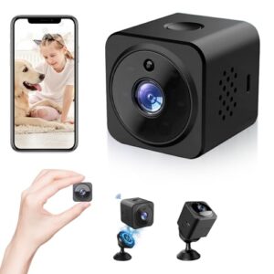 Small Camera Hidden Security Cam 1080P HD Wifi Wireless Micro Nanny Cam with Audio and Video for Indoor/Outdoo