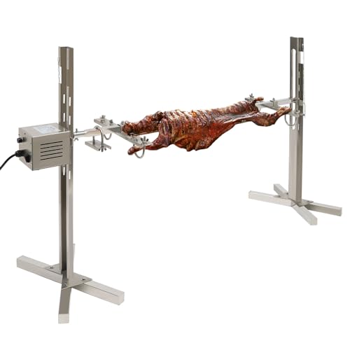 20W Stainless Steel Large Grill Rotisserie Roaster Adjustable Height