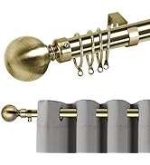 Hafaa Curtain Poles Plain Metal Ball Adjustable Decorative Window Curtain Pole Includes 160 to 30...