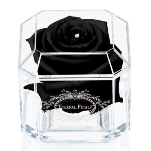 Handmade in UK – White Gold Solo with A Clear Swarovski Crystal (Black)