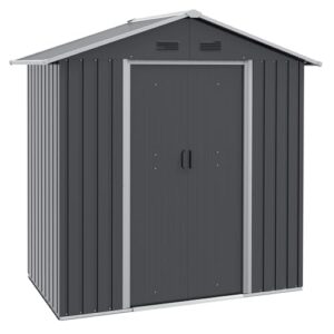 Outdoor Storage Shed for Bike Tool Organization with Double Sliding Doors and 4 Vents for Garden