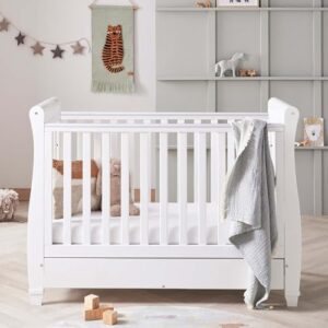 Baby Cot Bed With Teething Rail & Drawer