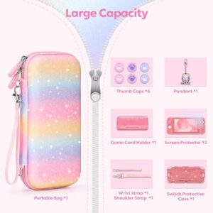 innoAura Switch Lite Accessories with Pretty Switch Lite Portable Case