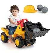 Maxmass Kids Ride On Digger, Toddler Construction Excavator with Steering Wheel, Control Panel, D...