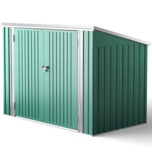 Lockable Outdoor Bike Storage Shed with Door and Sloping Roof
