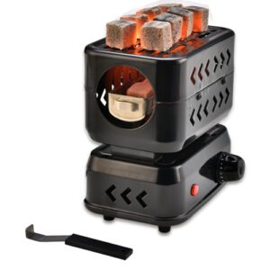 Multipurpose Electric Charcoal Burner Coconut Charcoal Starter 2 Heating Zones with Stainless Detachable Tongs