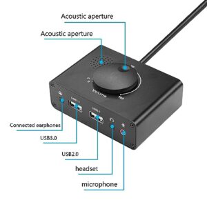 USB3.0 Audio Adapter with 3.5mm Interface & USB Interface for PC Laptop Desktop