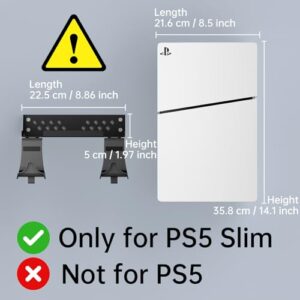 PS5 Slim Wall Mount Kit with 2 Detachable Controller Holder and Headphone Mount