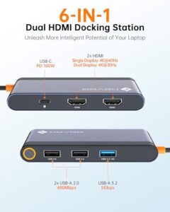 USB-C to Dual HDMI Adapter with Dual 4K@60Hz HDMI
