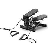 Lixada Mini Stepper, Stair Stepper with Resistance Bands and LCD Monitor for exercise workout Cap...