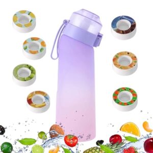 Water Bottle Starter Set Pink Purple Drinking Bottle with Flavours Pods Fruit Fragrance Scented Drink Accessories 0 Sugar Calorie BPA Free 650ml