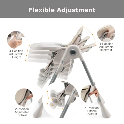 Foldable Infant Dining Chair with Wheels