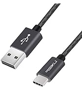 PS5 Charger Cable, 22AWG Nylon Braided Long USB-A to USB-C Fast Charging Wire with Velcro-strap f...