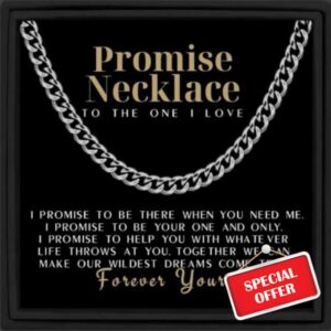 Promise Necklace Gift For Him Gift for Man Necklace Gift For Boyfriend Cuban Chain Necklace for Him Gift For Him Gift From Girlfriend Birthday Gift For Husband