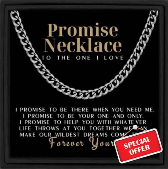 Promise Necklace Gift For Him Gift for Man Necklace Gift For Boyfriend Cuban Chain Necklace for Him Gift For Him Gift From Girlfriend Birthday Gift For Husband
