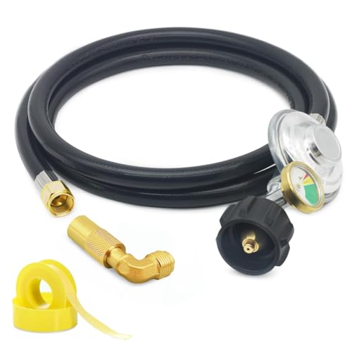 QCC1 Universal Grill Regulator Replacement Parts with 90 Degree Elbow Adapter Durable Easy Install