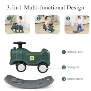 Toddler Rocking Toys with Detachable Balance Board and Limited Steering