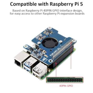 with Metal Heatsink Onboard Cooling Fan for Raspberry pi5