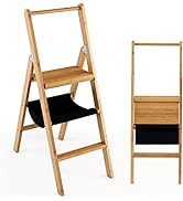 COSTWAY 3/4 Step Ladder, Folding Anti Slip Stepladder with Extra Wide Platform, Safe Lock and Rub...