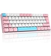 UK Layout 60 Percent Gaming Mechanical Keyboard, 62-Key Wired Mechanical Anti-ghosting mechanical...