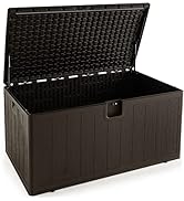 COSTWAY 400L/454L/490L Garden Storage Box, Weather Resistant Deck Box with Handles & Lockable Lid...