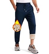Libin Mens Fleece Joggers Thermal Jogging Bottoms for Men UK Casual Winter Warm Sweatpants Plush ...