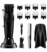 KEMEI Hair Clipper for Men Circular Cordless Hair Trimmer, Self-Haircut Kit, Rechargeable LED Dis...