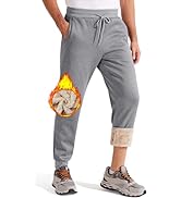 Libin Mens Fleece Joggers Thermal Jogging Bottoms for Men UK Casual Winter Warm Sweatpants Plush ...