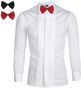 Mens Bamboo Dress Shirt Casual Long Sleeve Regular Fit Solid Stand Collar Button Down Shirt