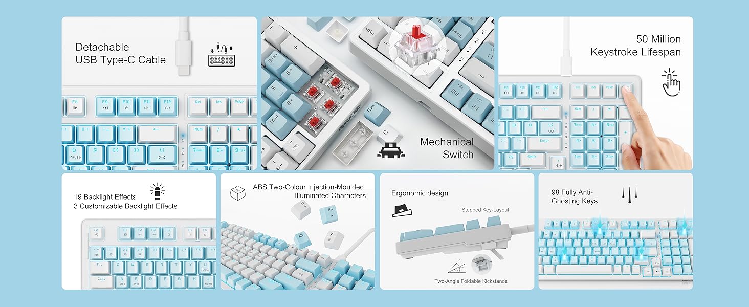 mechanical gaming keyboard red switch brown switch