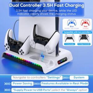 Vertical Stand for Playstation 5 Slim with 9 RGB Lights